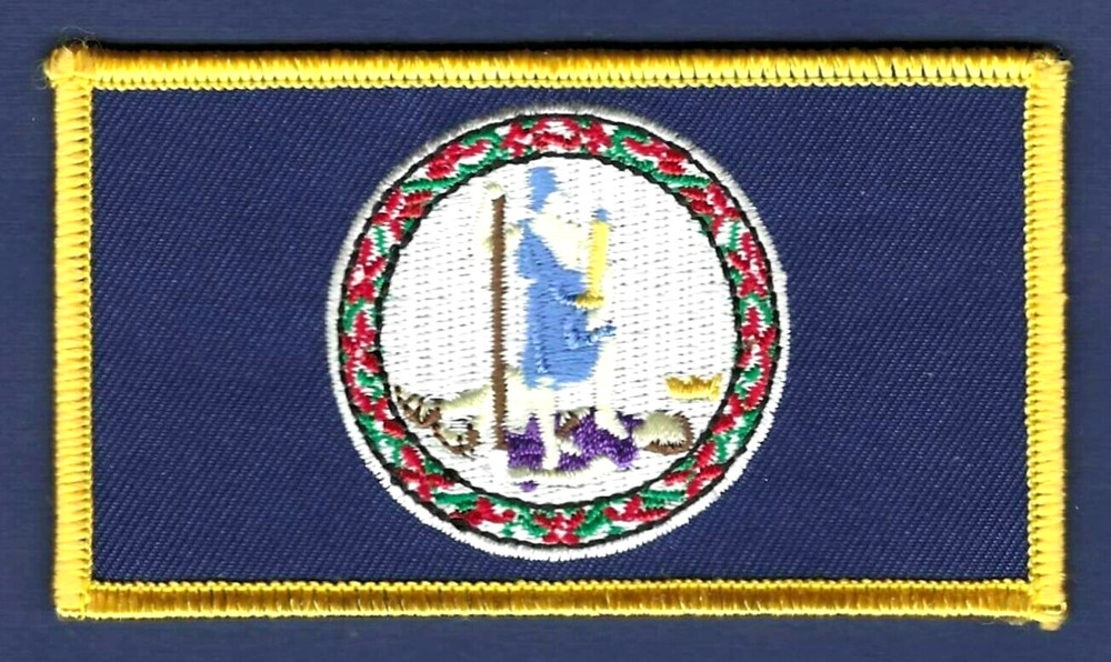 VIRGINIA State Flag Gold Border Patch