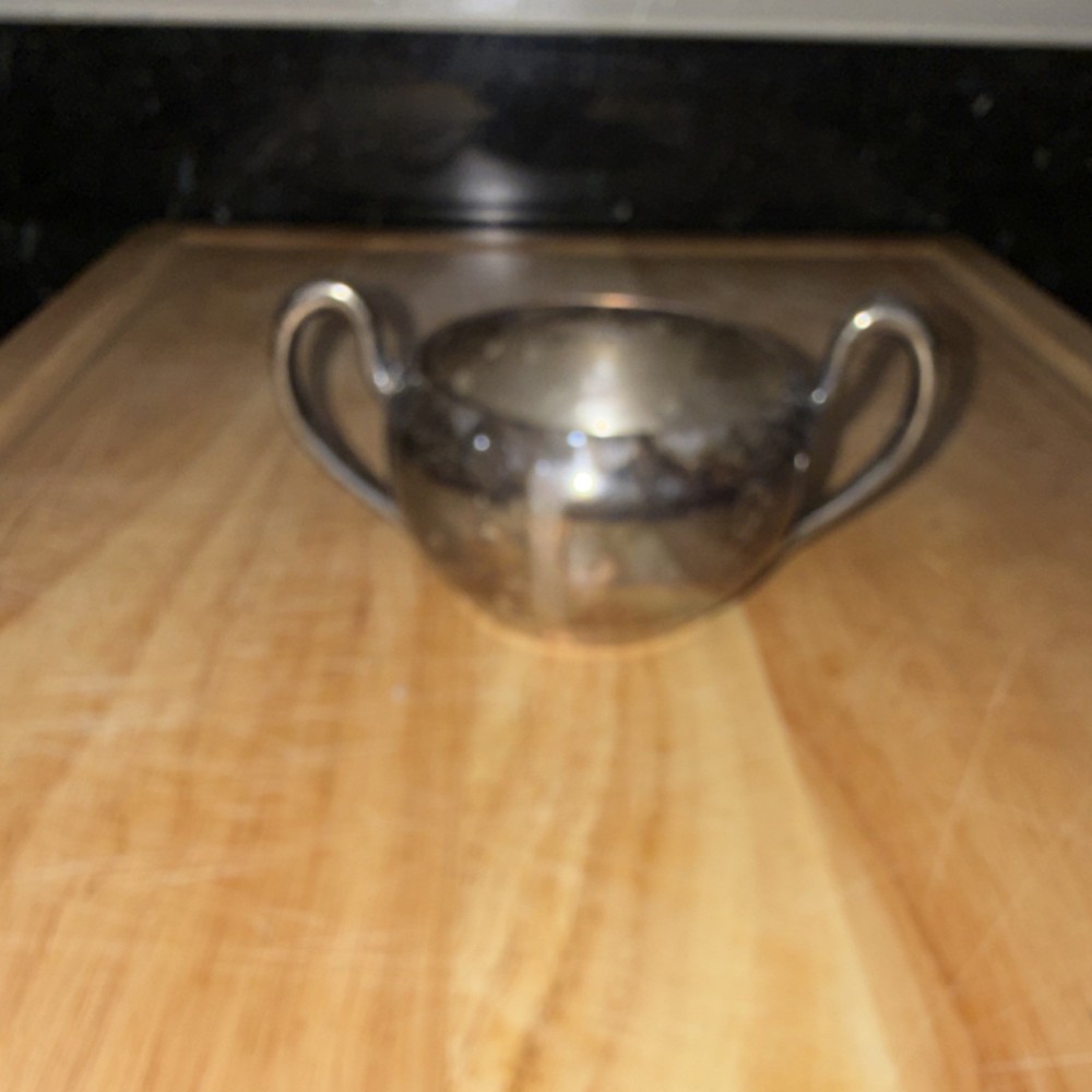 Academy Silverplate Sugar Bowl with Two Handles Silver-Plated Tableware