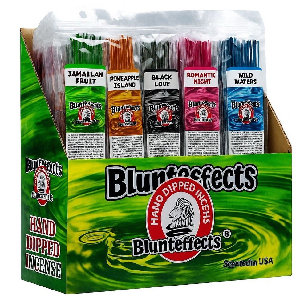 Blunteffects Incense Sticks 72 Pack Display 11” Hand Dipped Assorted