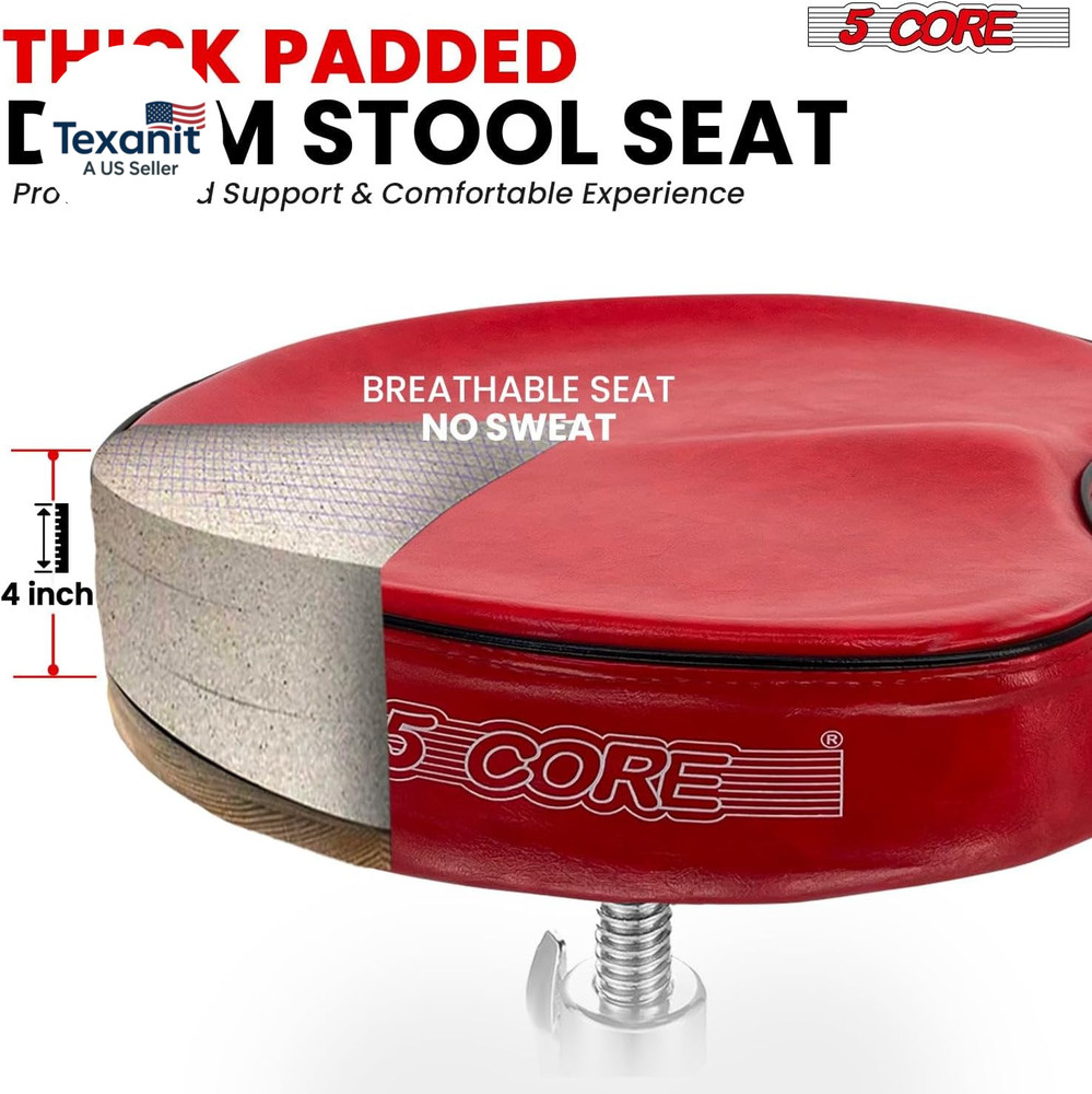 Drum Throne 4 Inch Thick Padded Ergonomic Comfortable Saddle Guitar Stool Heavy