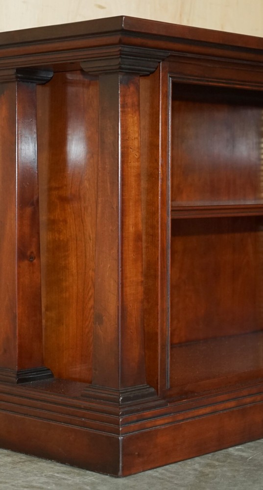 REH KENNEDY HARRODS LONDON SOLID MAHOGANY OPEN PILLARED DWARF LIBRARY BOOKCASE