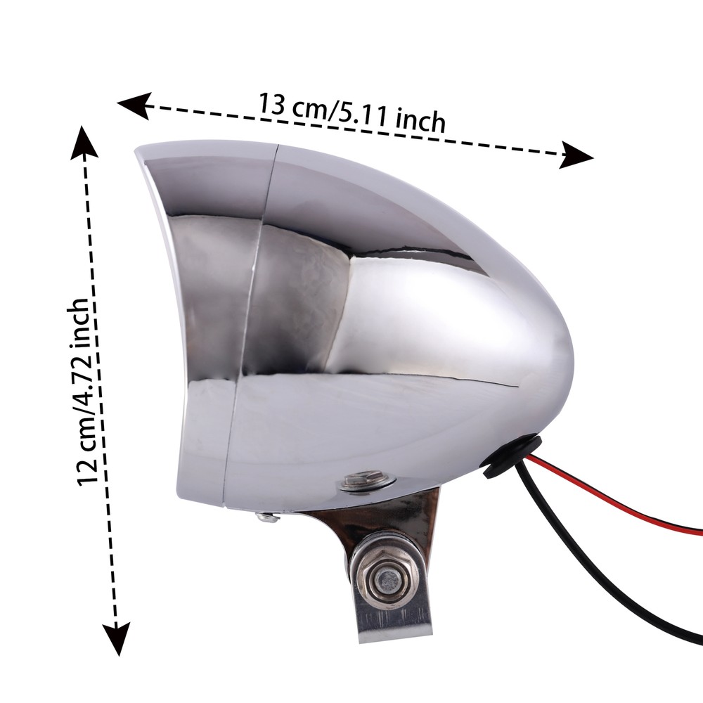 Universal Motorcycle LED Headlight Head Lamp Chrome For Harley Chopper Custom