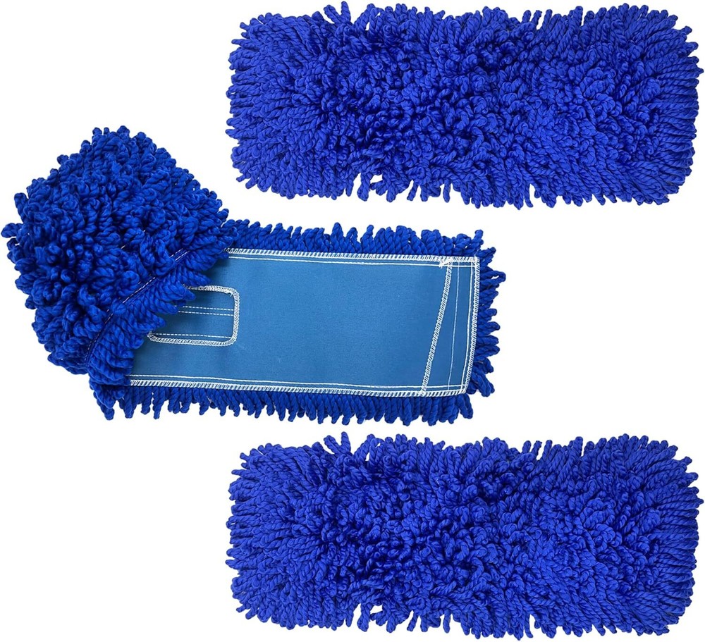 3-Pack 36-Inch Microfiber Dust Mop, Large Washable Commercial Dust Mop, Blue