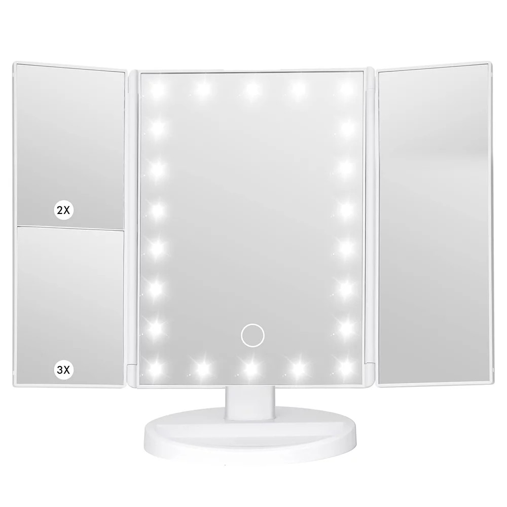 Makeup Mirror with Lights, Lighted Makeup Mirror with 22Pcs LED Lights, 2X 3X Ma