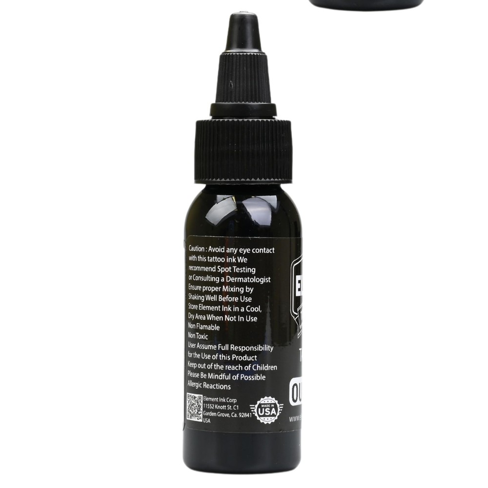 Element Tattoo Supply Nighthawk Black Ink - Permanent Solid 1oz,