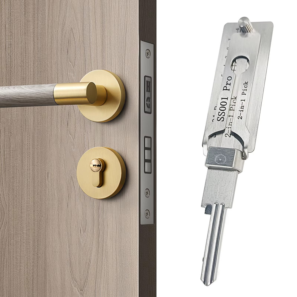 Stainless Steel Key Decoder 2 In 1 Precision Hook & Pick Set Lock Decoder SS001