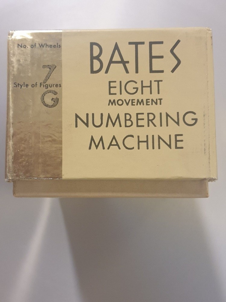 Vintage Bates Numbering Machine Model 7G 8 Movement