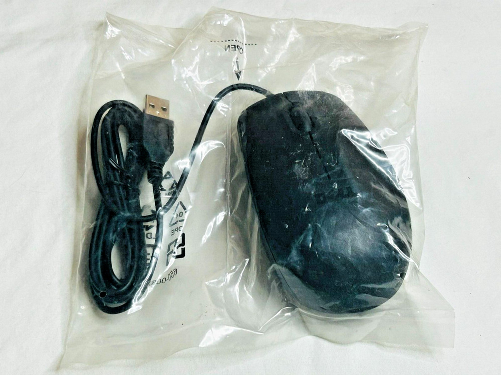 New Black Authentic DELL Optical USB Mouse Model MS111-L 09RRC7 Wired