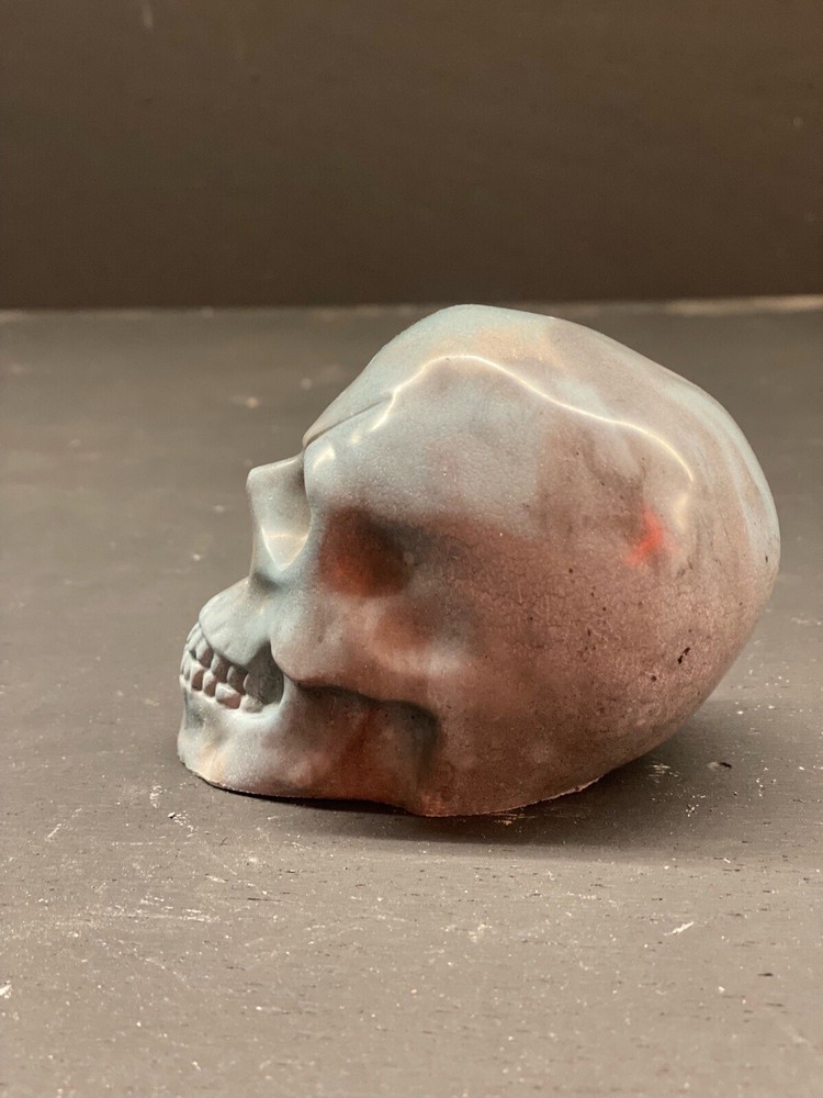 Handmade Concrete Skull Figure