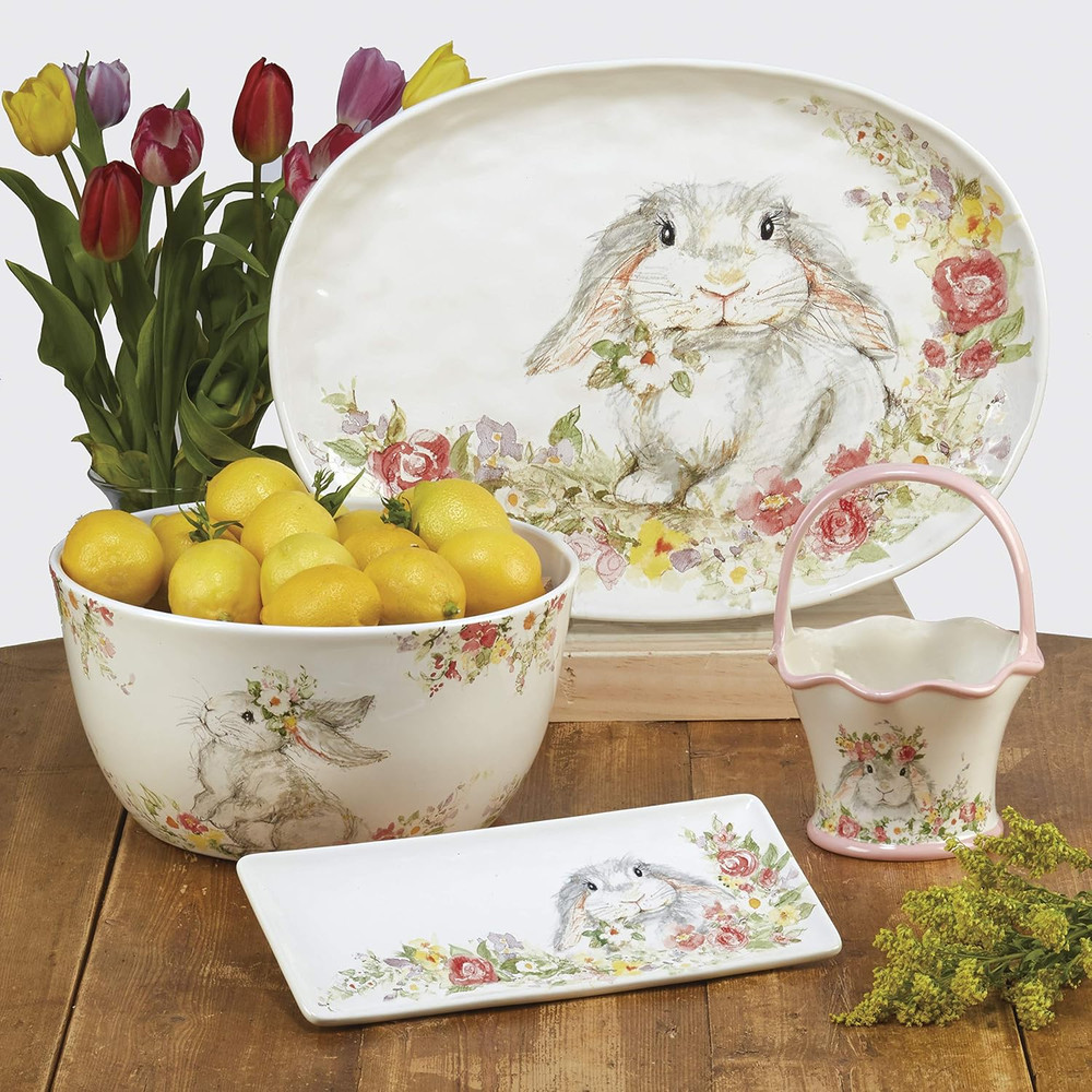 Sweet Bunny 12. 5" Square Platter, Large