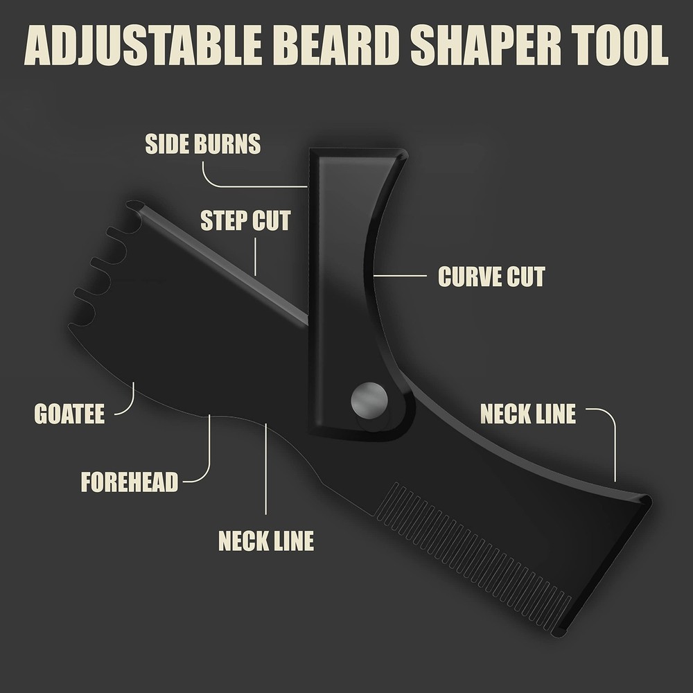 Beard Shaper Kit - Premium Lineup and Guide Tool for Precise Beard Shaping & ...