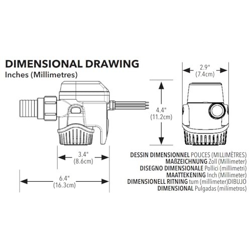 Automatic Submersible Bilge Pump 12V 1100 GPH with Auto Sense Intelligence