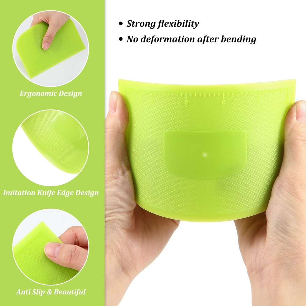 4 Piece Plastic Dough Scraper Bowl Scraper Flexible Multipurpose Food Scraper...