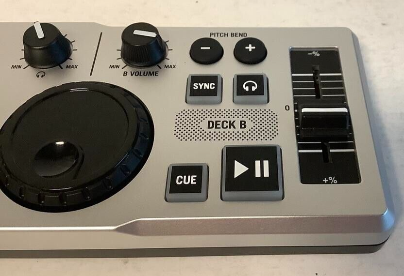 Numark DJ2GO Ultra Portable MIDI Capable Silver DJ Controller USB for Mac/PC