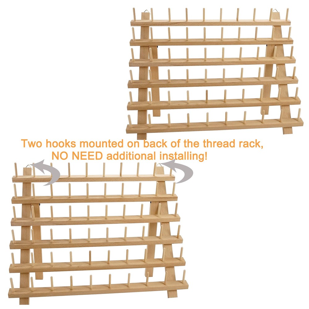 New brothread 2X60 Spools Wooden Thread 2 x 60 Spools, 2 x 60