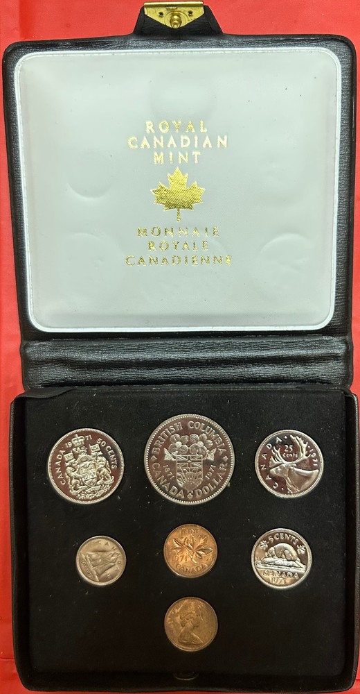 1971 Canada Double 1 Cent Specimen Set Plus COA & Box Maybe Toned