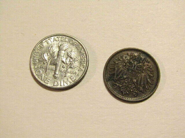 Austria 1893 1 Heller Old Coin