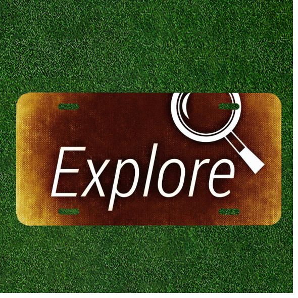 Custom Personalized License Plate Auto Tag With Explore Design