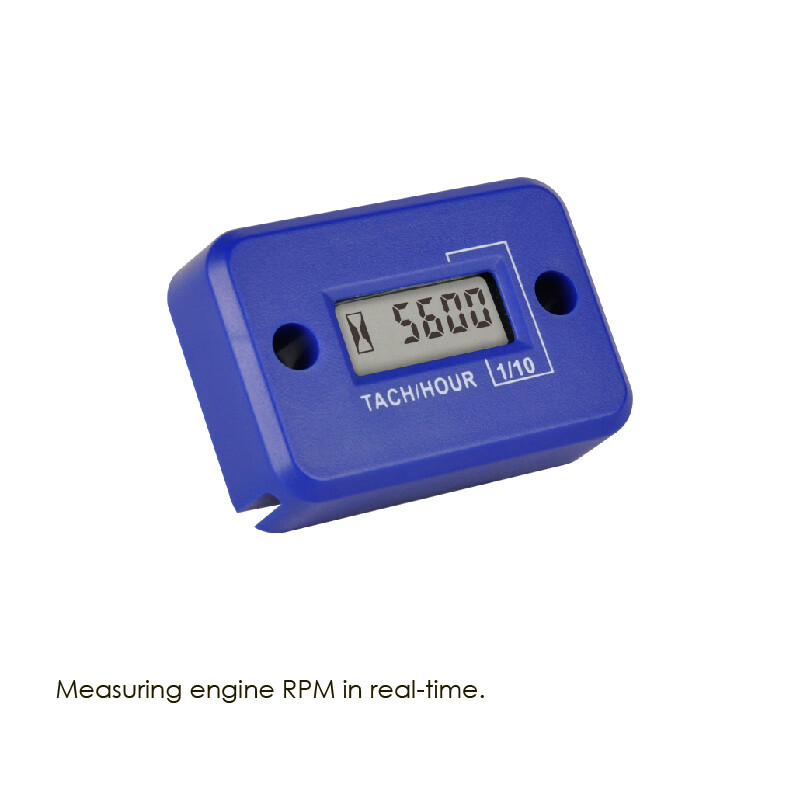 (BLUE,2/4 Stroke) Digital Tachometer Engine Hour Meter Motorcycle ATV Snowmobile
