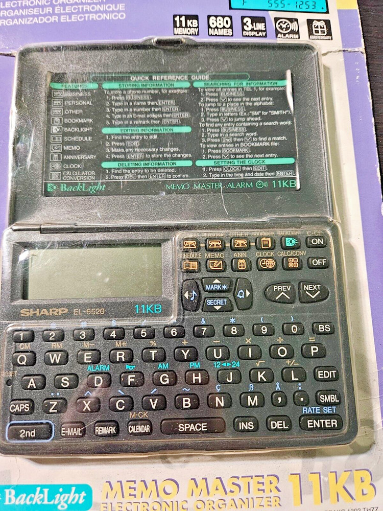 New SHARP Electronic Organizer EL-6520B Memo Master 11KB
