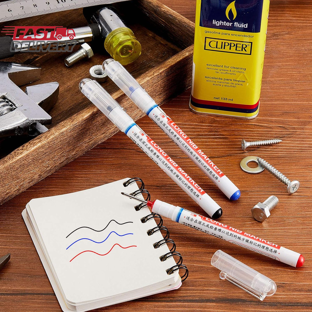 Zonon Multi-Purpose Deep Hole Marker Deep Drill Hole Long Nib Marker Waterproof