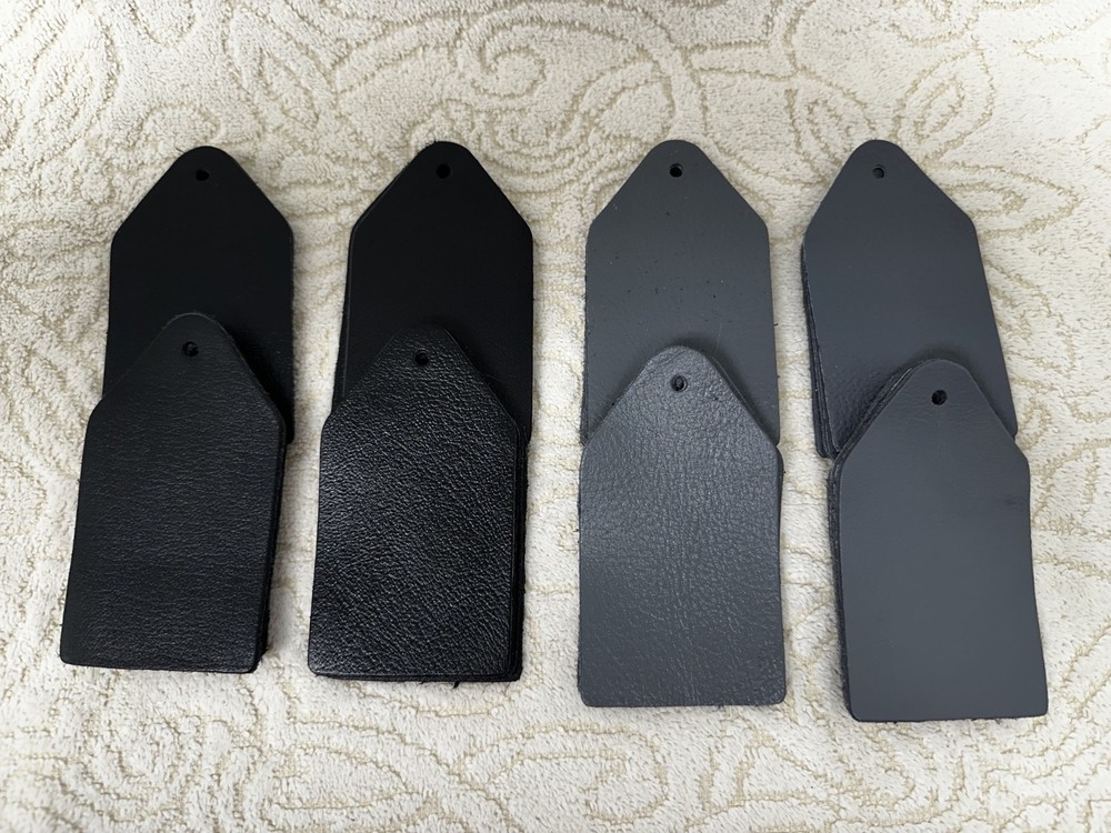 20 Black 20 Grey (40 Total) Leather Tags - Scrap Leather