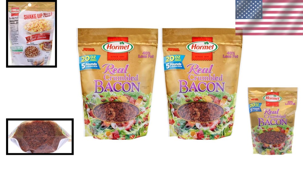 Real Crumbled Bacon Bits, 20 oz - Pack of 2