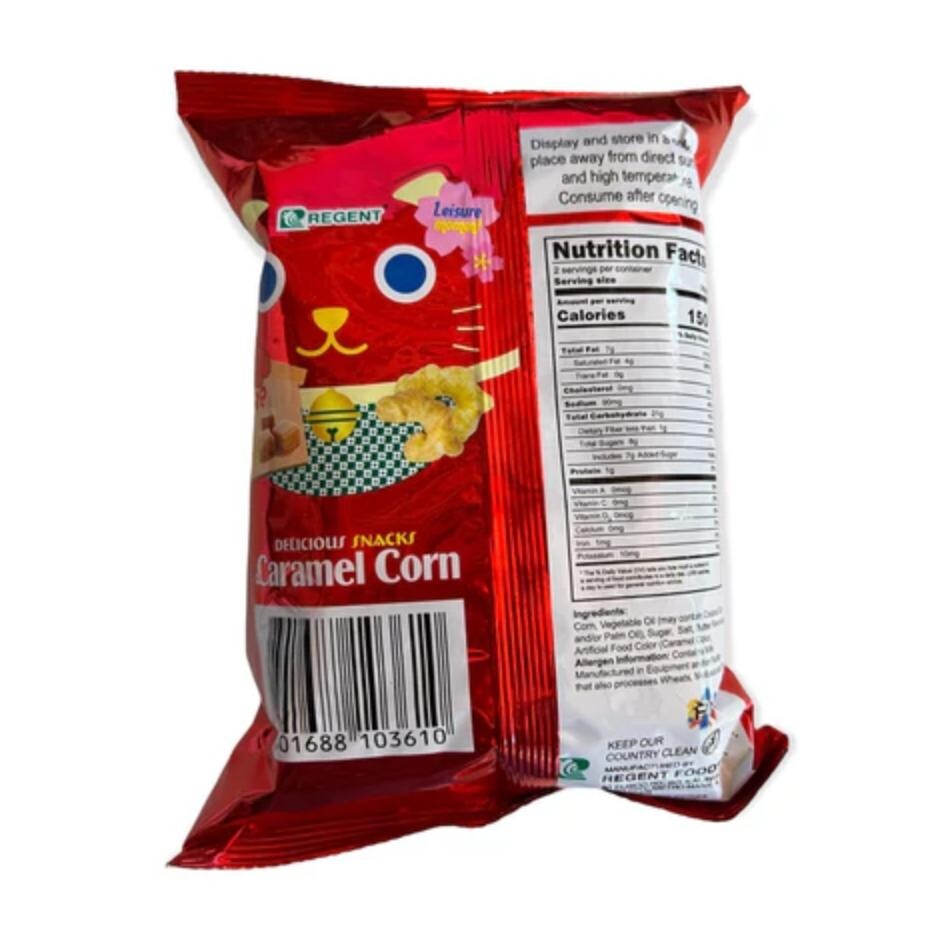 Regent Caramel Corn Puff/Sweet Popcorn Snack, 60g/pack