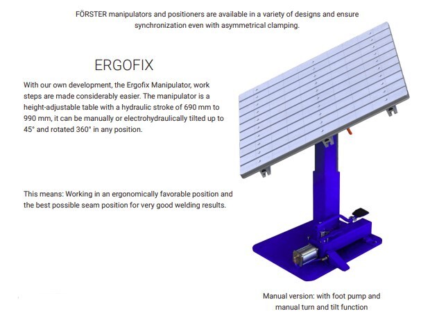 Forster Welding table ErgoFix 1M x 1M