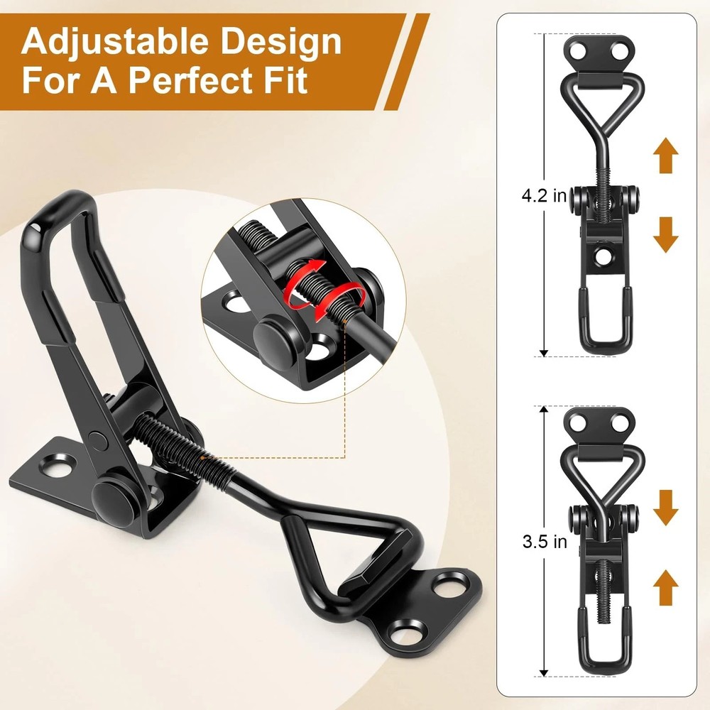 6 Pack Adjustable Toggle Latch Clamp, Upgraded Clamp Black