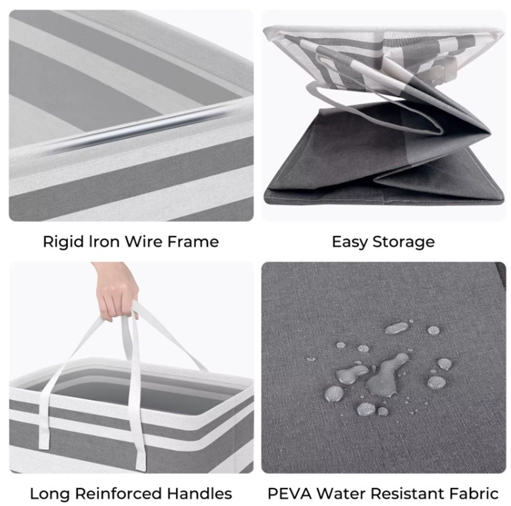 1-Pack Large Collapsible Laundry Basket – Waterproof Freestanding Hamper
