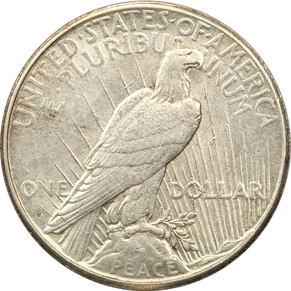 1925-S Peace Silver Dollar, About Uncirculated AU