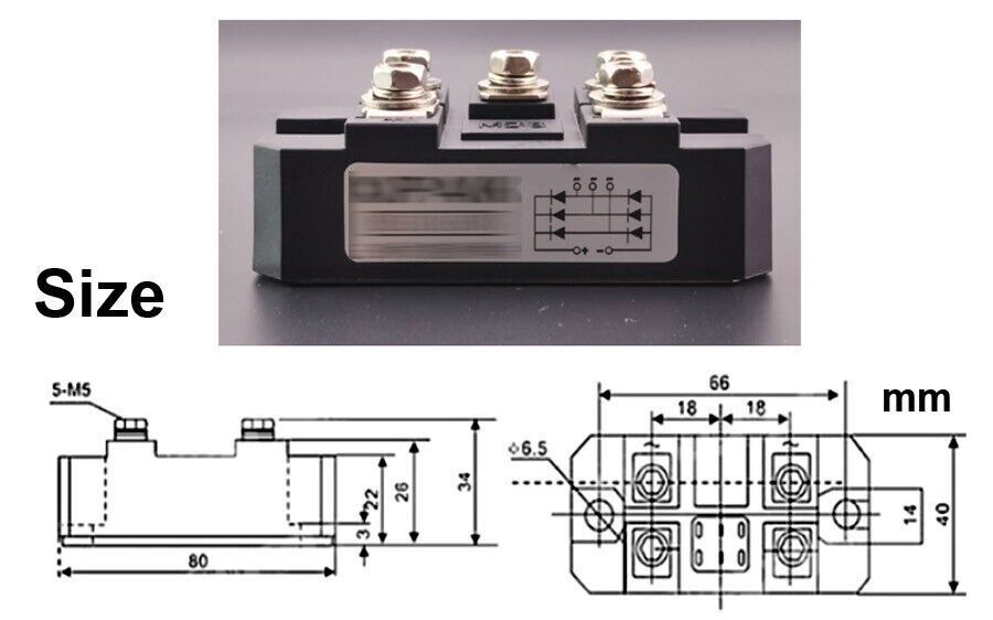 MDS100A 3-Phase Diode Bridge Rectifier 100A Amp 1600V CE Certification
