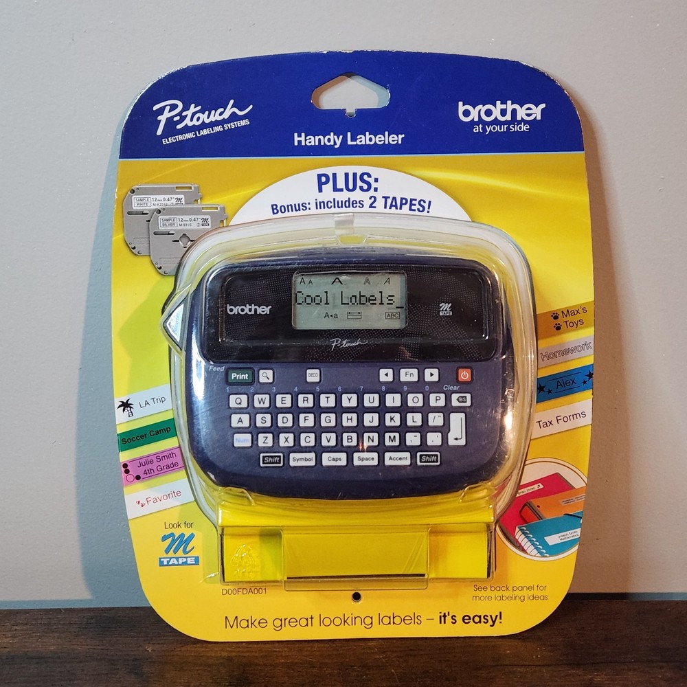 Brother P-Touch PT-45M Handheld Label Maker Includes 2 Starter Tapes