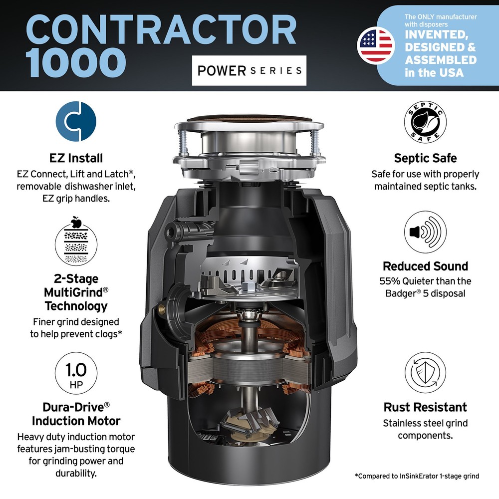 InSinkErator 79332A-ISE Contractor 1000 Garbage Disposal