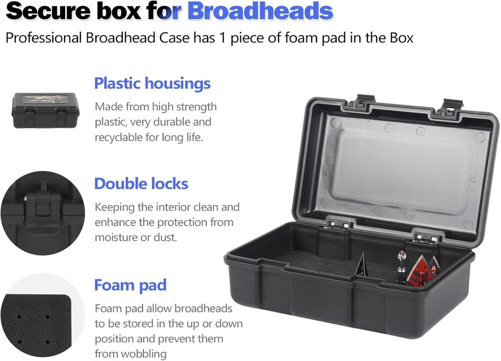 Broadhead Storage Box Case for Compound Hunting Bow and Crossbow Accessory - 36P