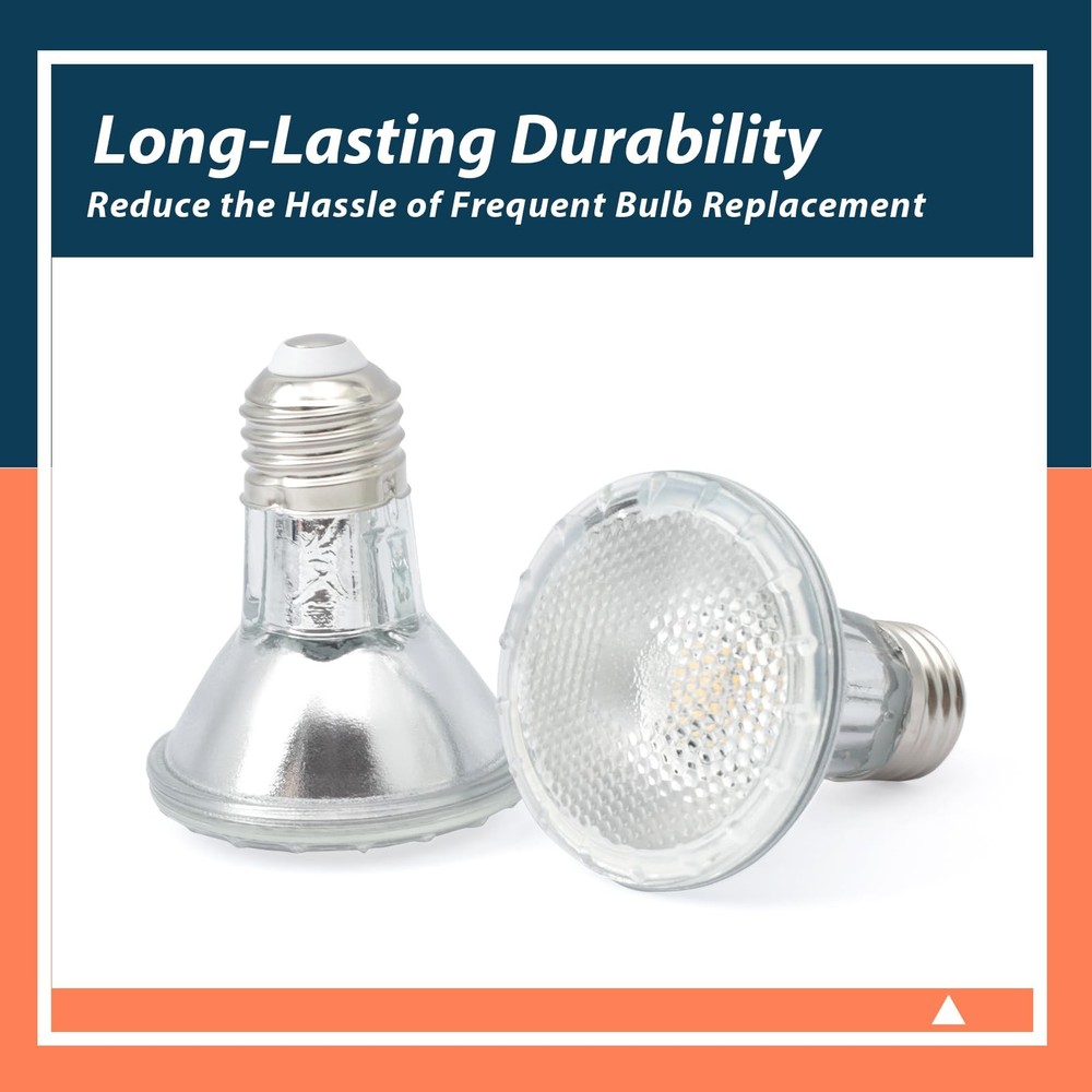 2 Pack PAR20 7W Range Hood Bulbs E26 120V Dimmable 3000K 595LM Replacement fo...