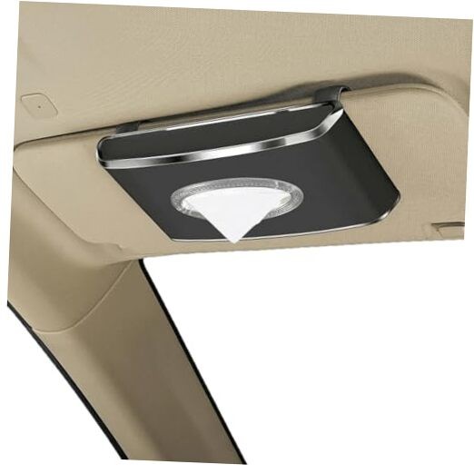 Leather Car Tissue Box for Car Interior, Multi-Function Tissue Black Hanging