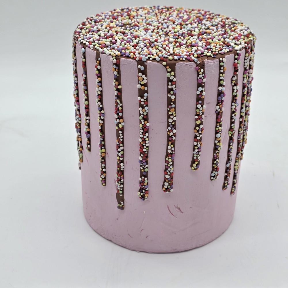 Buttercream Icing Prop Cake Realistic Fake Sprinkle Drip Bakery Display 8”