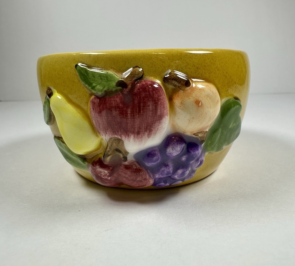 Guernsey Ceramic Sugar Bowl With Fruit Embellishment