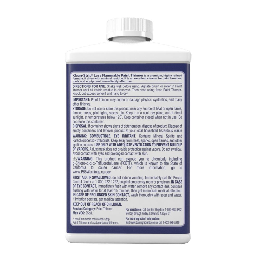 ® Less Flammable Paint Thinner, 1 Quart