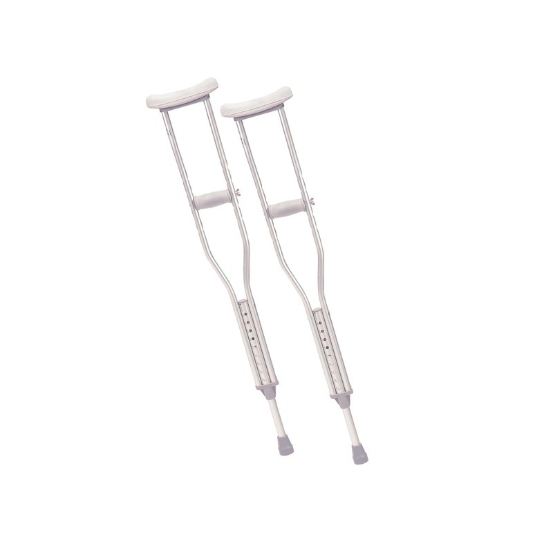 Lightweight Adjustable Crutches Durable Aluminum Non-Skid Tips Comfortable Pads