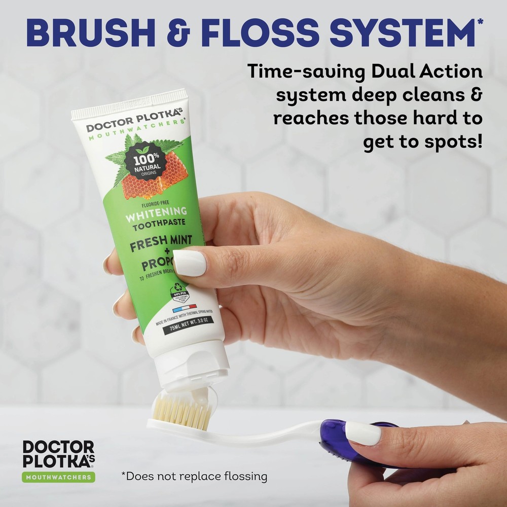 Dr Plotkas Soft Flossing Toothbrush, Folding Travel Toothbrush for Adults, Ul...