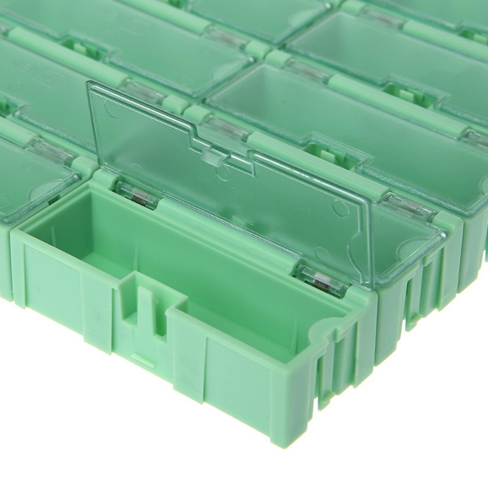 Electronic Components Plastic Storage Box Organizer with Locking Mechanism