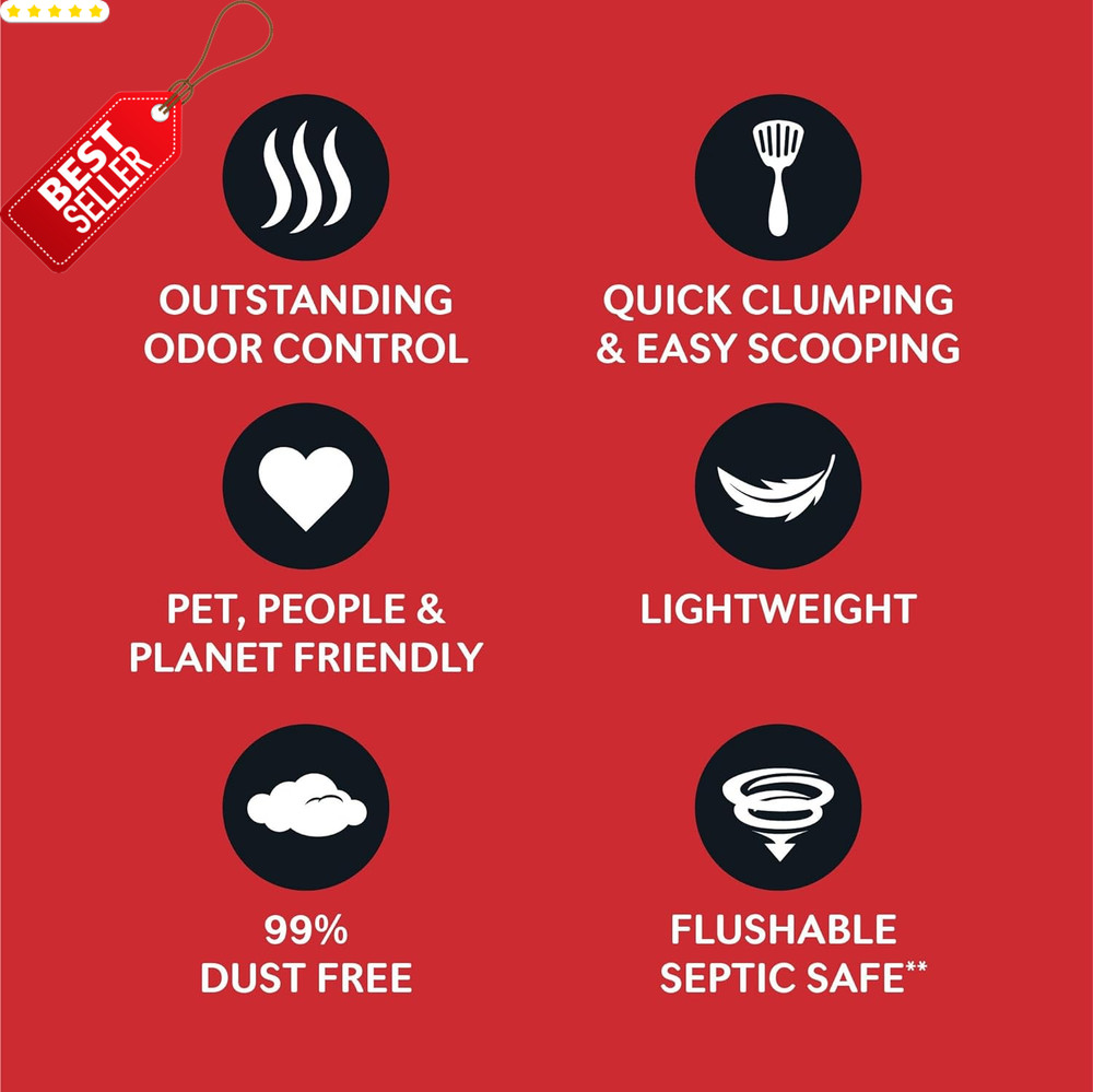 Multi Cat Litter 8lb Unscented Flushable Quick Clumping 99% Dust Free - US