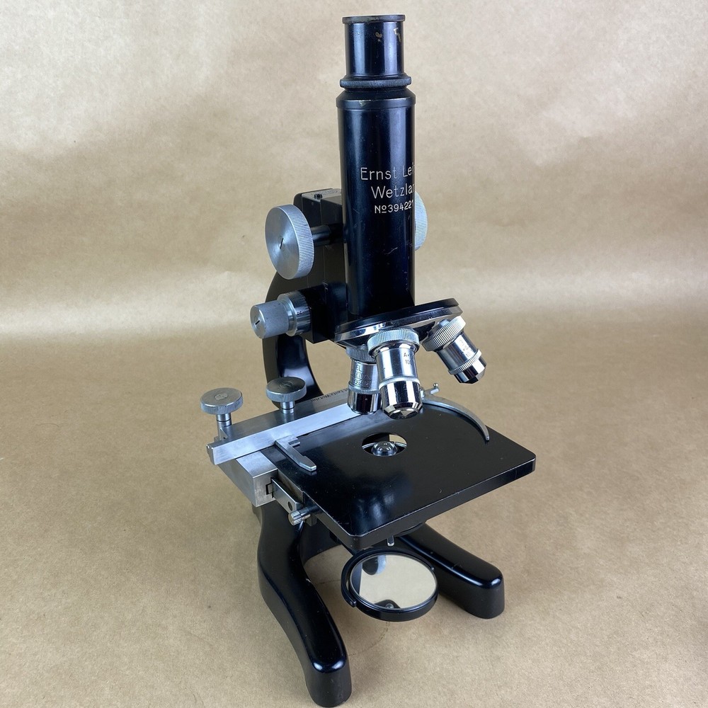 Ernst Leitz Wetzlar 1920s Black Microscope W/ Original Case