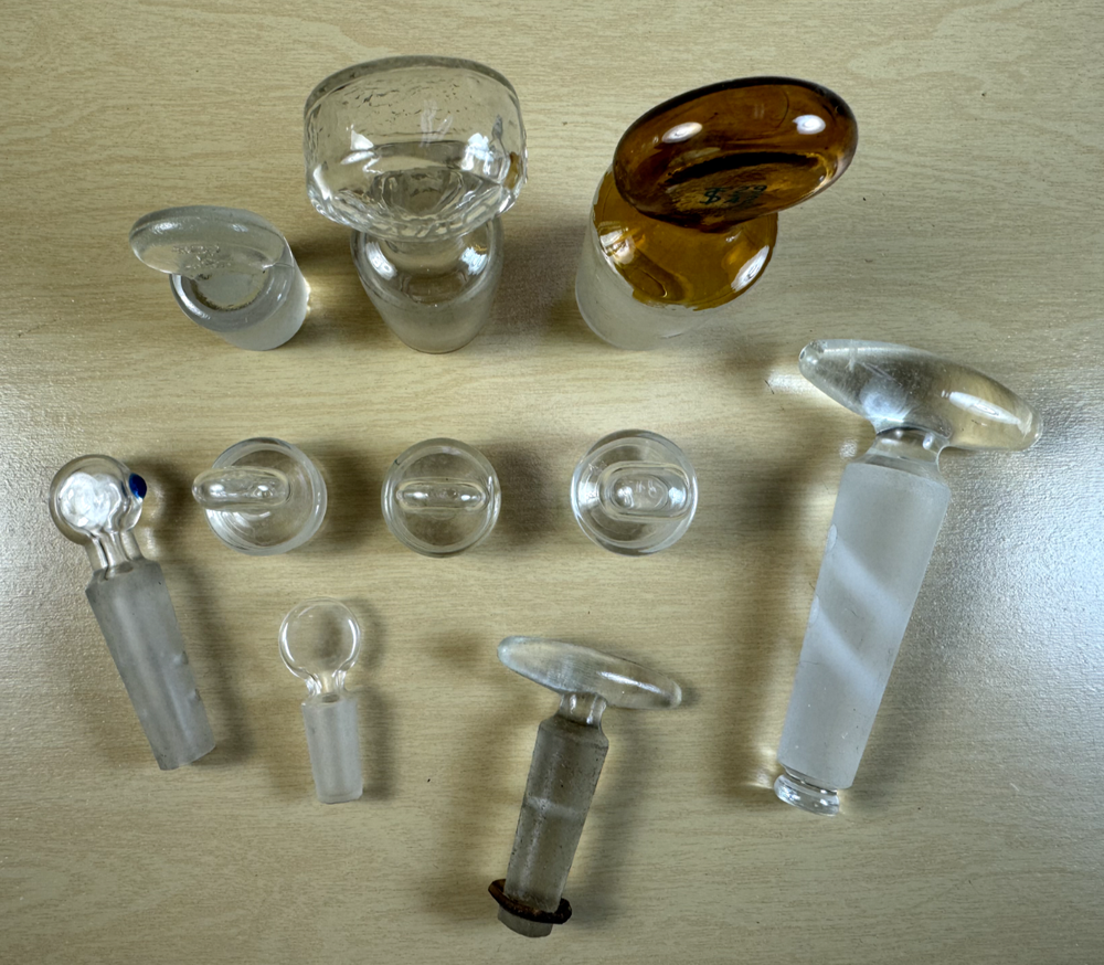 Glass Flask Pennyhead Stoppers - Lot of Hallow & Solid - Various sizes