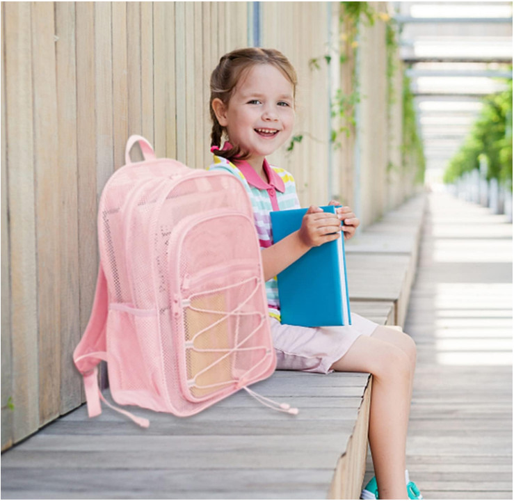 Heavy Duty Mesh Backpack, See Through College Mesh Backpack, Semi-transparent...