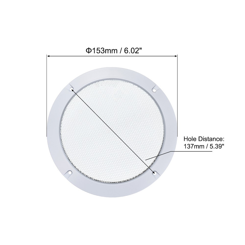 2pcs 5" Mounting Hole Diagonal Speaker Grill Mesh Woofer Guard Protector White