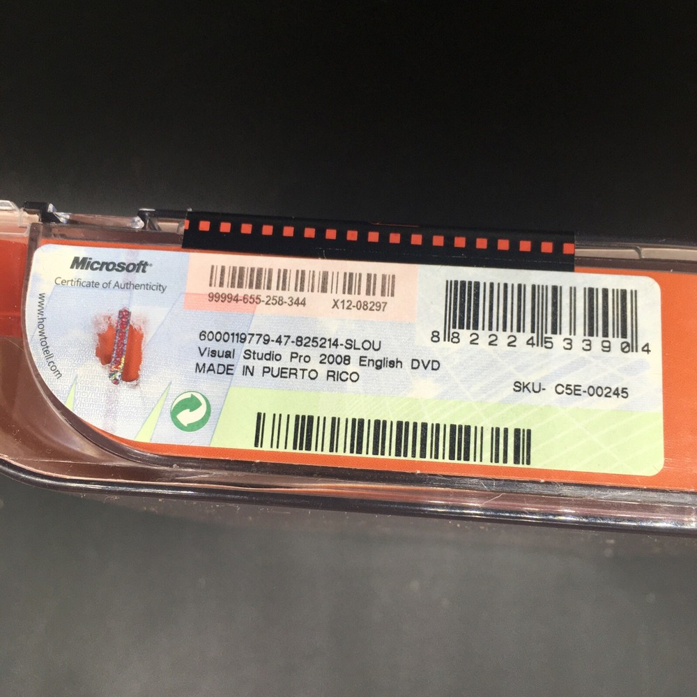 Microsoft Visual Studio 2008 Professional, SKU C5E-00245, Sealed Retail Box